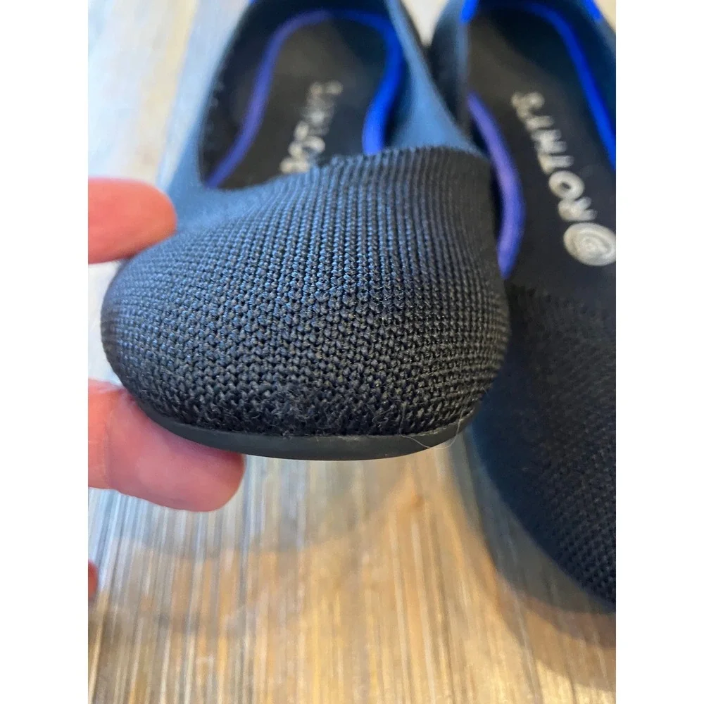 Rothy's The Daily Flat Mesh Washable Black size 7 Ballet Slip On‎